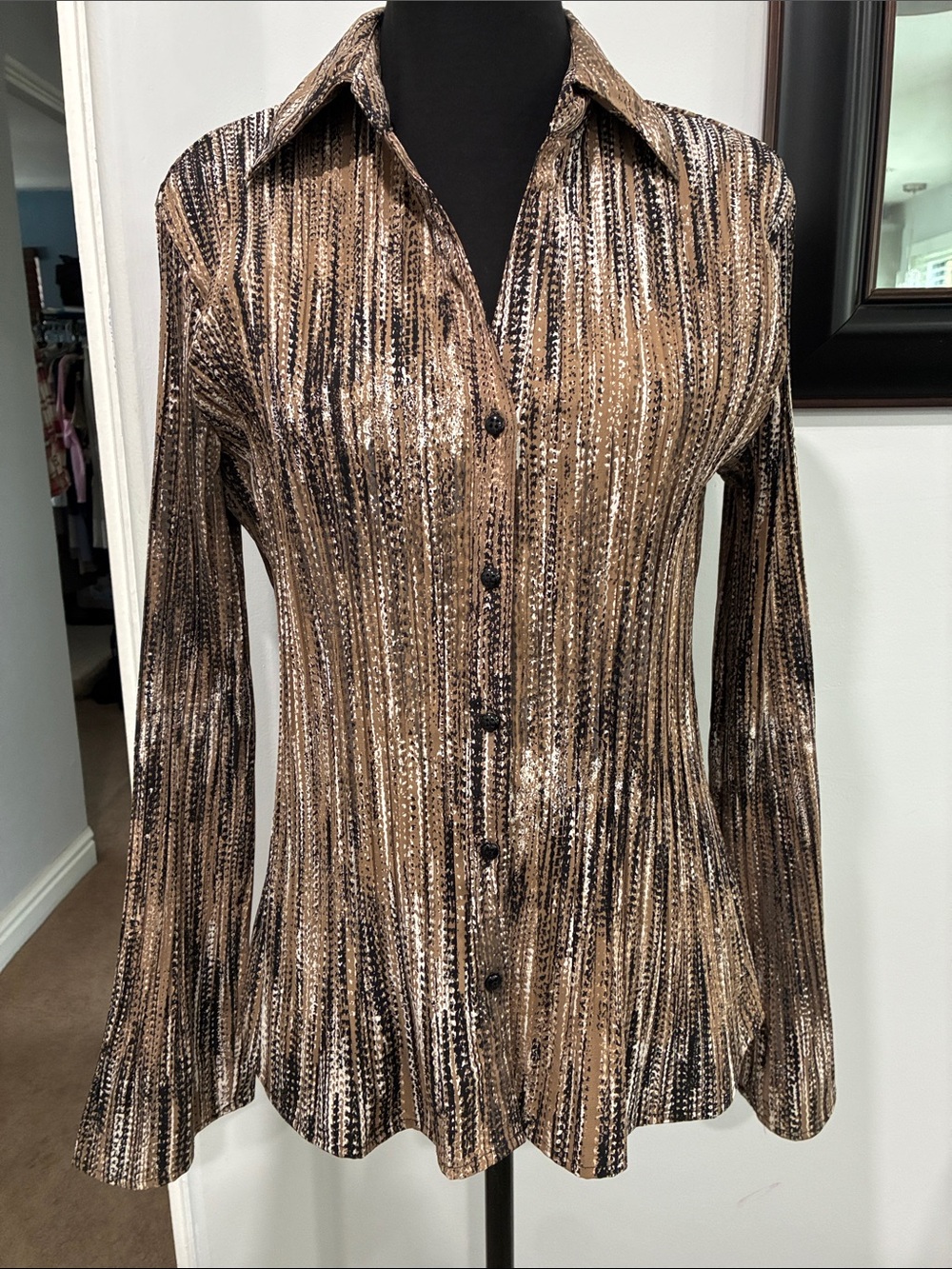 Apt. 9 Brown Striped Button-Down Shirt